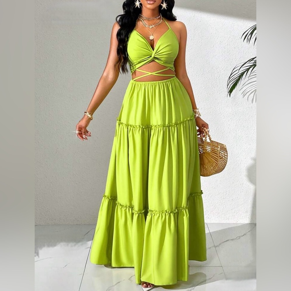 Vibrant Green Maxi Dress
